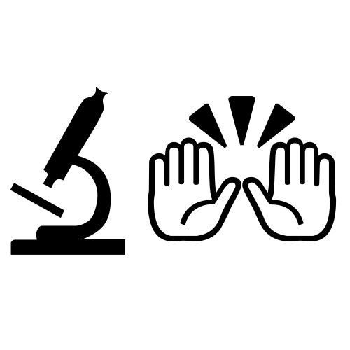 🔬🙌 Emoji Domain black and white Symbola rendering
